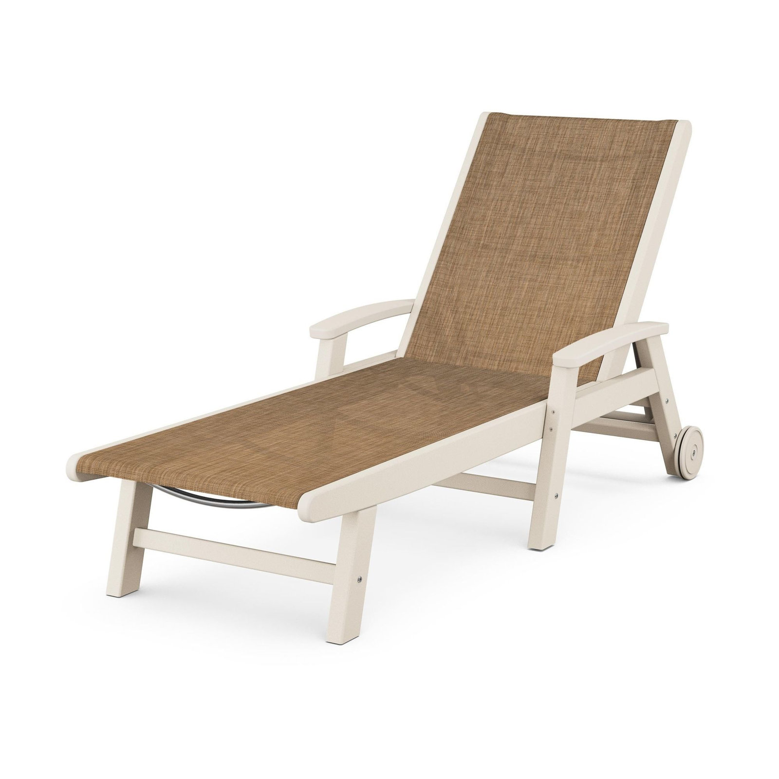 POLYWOOD® Coastal 28" Patio Chaise Lounge, Dune Burlap Revolution®, Sand