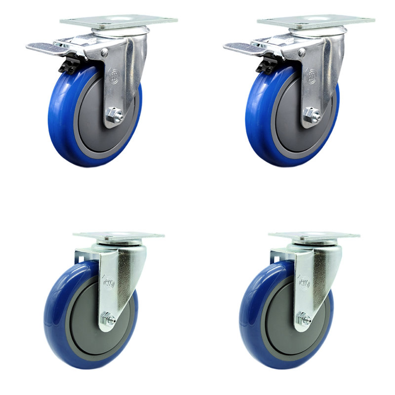 Ensemble de remplacement pour roulettes pivotantes avec freins Cambro Ultra Pan Carrier, Bleu