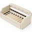 Lit de jour rembourré beige avec lit gigogne escamotable, lit simple pour matelas en mousse de taille dortoir-130155385