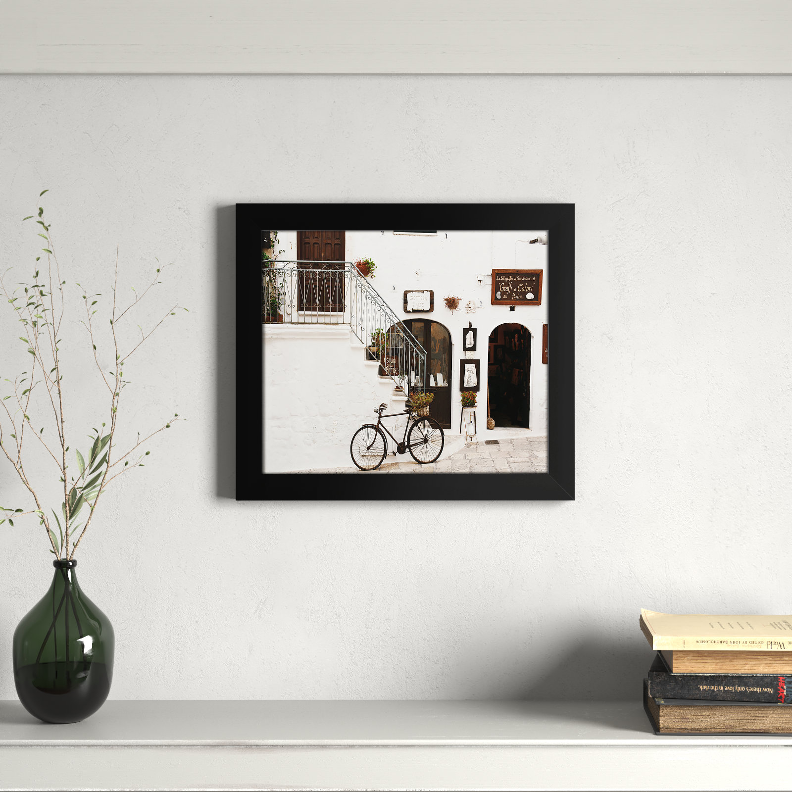 La Bottega D'arte by - Single Picture Frame Print, Black Framed, 14" H x 16" W x 0.75" D