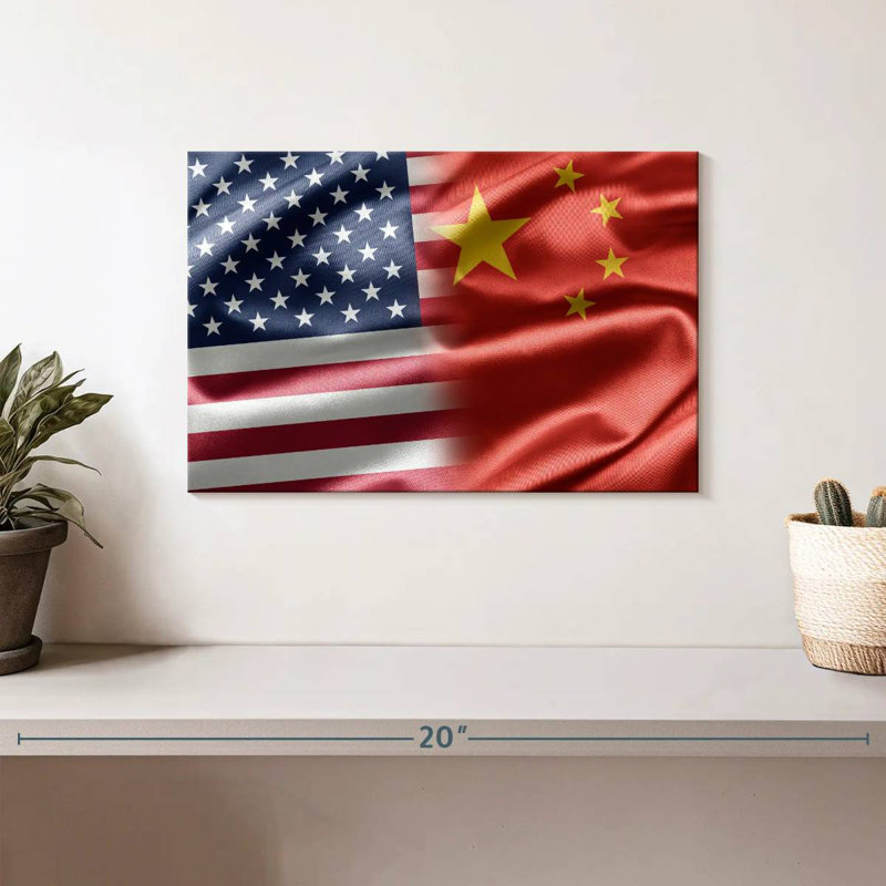 Drapeau de Borges, Chine et États-Unis, H 8 po x l 12 po