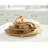 Piya Decorative Serving Tray Platter Set Of 3, Round Riser Honey Brown Wood
