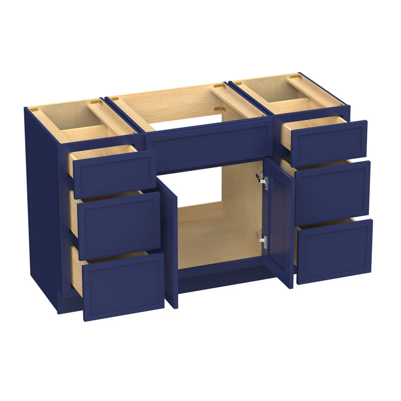 Base de meuble-lavabo simple 54 po seulement, Bleu