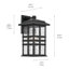 Applique murale extérieure Beacon Square EPMM texturée noire de 44,5 cm (17,5 pouces) à lumière avec abat-jour en verre martelé transparent-93805888-93805889