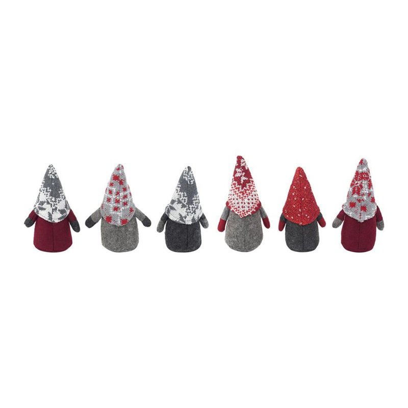 Ensemble de 6 tables de gnome en tissu - H 3,3 x 2,8 x 6,7 po - Multicolore