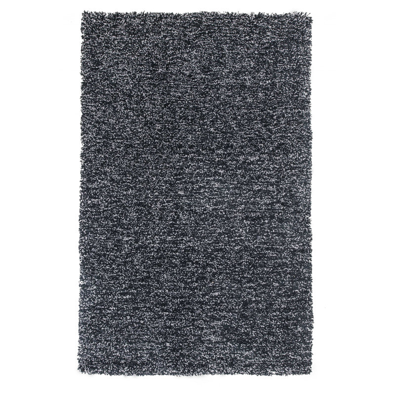 Tapis d'intérieur noir à poils longs Heather