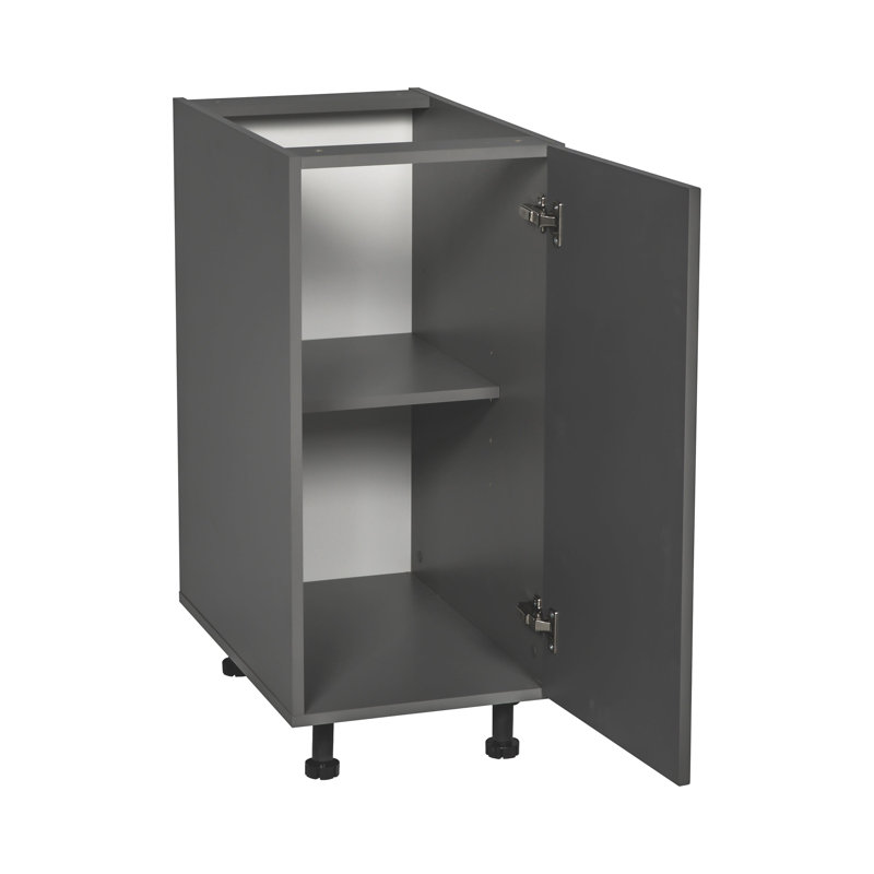 Armoire ouverte standard en panneau de particules H 34,5 po prête à assembler, Gris lustré, H 34,5 po x l 18 po