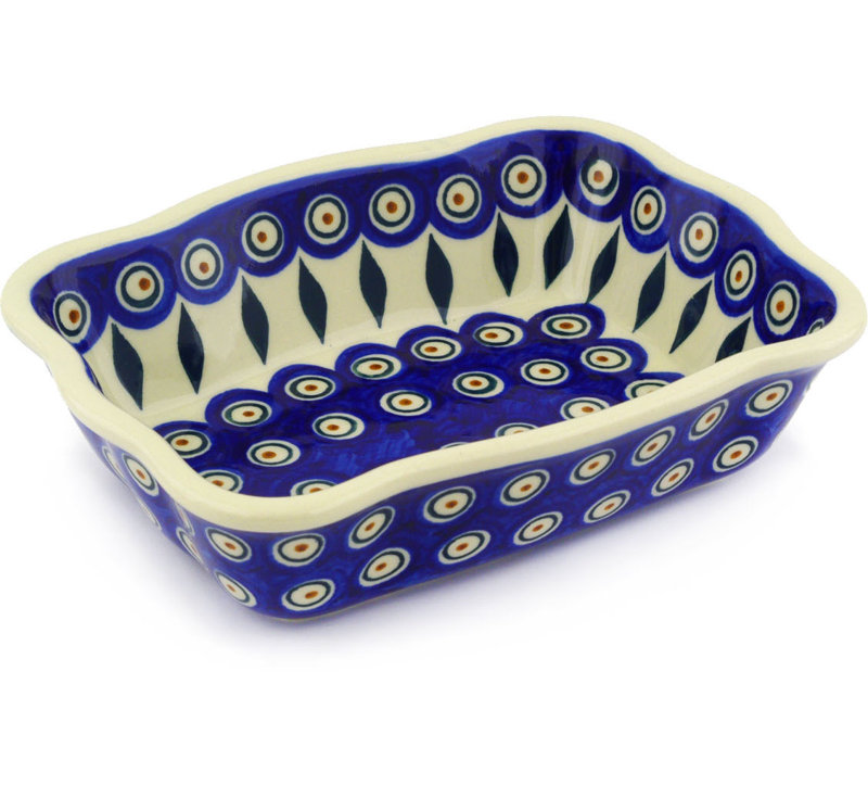 Polmedia Peacock Rectangle Stoneware Baker Bakeware
