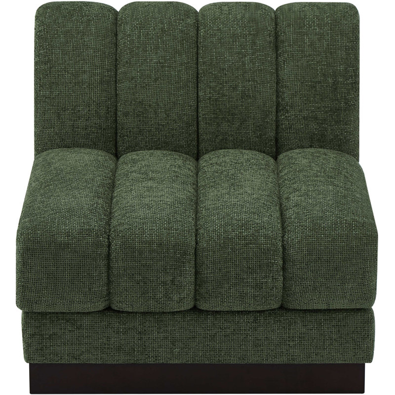 Fauteuil en chenille Quinn, Tissu chenille vert