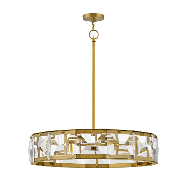 Jolie Integrated LED Drum Chandelier w/ Crystal Accents, 6.75" H x 30" W x 30" D