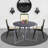 43" D Round Folding Card Table – Space-Saving Trifold Design with Iron Base and Engineered Wood Top, Black Carrera-438934566-466062514