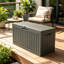 Boîte de rangement en résine résistante aux intempéries verrouillable l 42 po x H 21 po MINDYES - Solution de rangement extérieur gris foncé