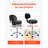 Round Rolling Stool Swivel Stool with Backrest Height Adjustable Black