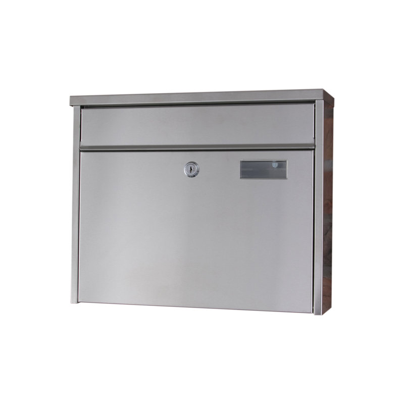 Rische Steel Wall Mounted Post Box, Silver