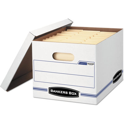 12 Pack STOR/FILE Basic Duty File Storage Boxes, Standard Assembly, Lift-off Lid, Letter/Legal