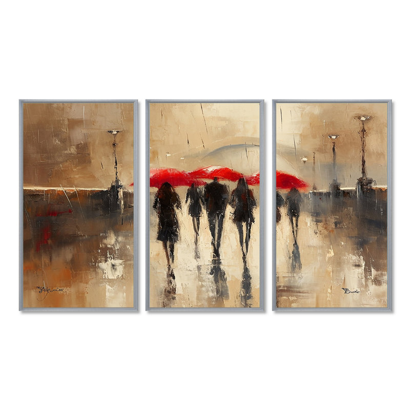 Ensemble de salon The Wall Umbrellas, H 40 po x l 60 po x P 1 po, Encadrement argenté