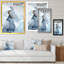 Gris et bleu marbré art ondulations - art mural moderne sur toile-872927648-872927662