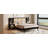 Structure de lit grand format en rotin et bois avec 2 tables de chevet et lampes-874614863