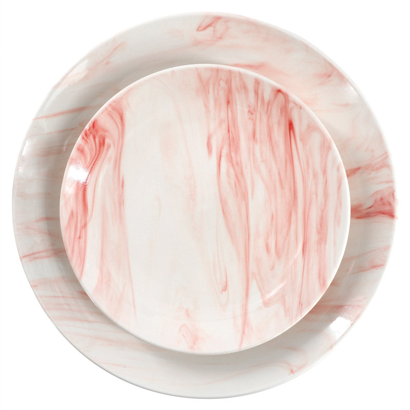Service de table en porcelaine 16 pièces Wrought Studio ™, Rouge