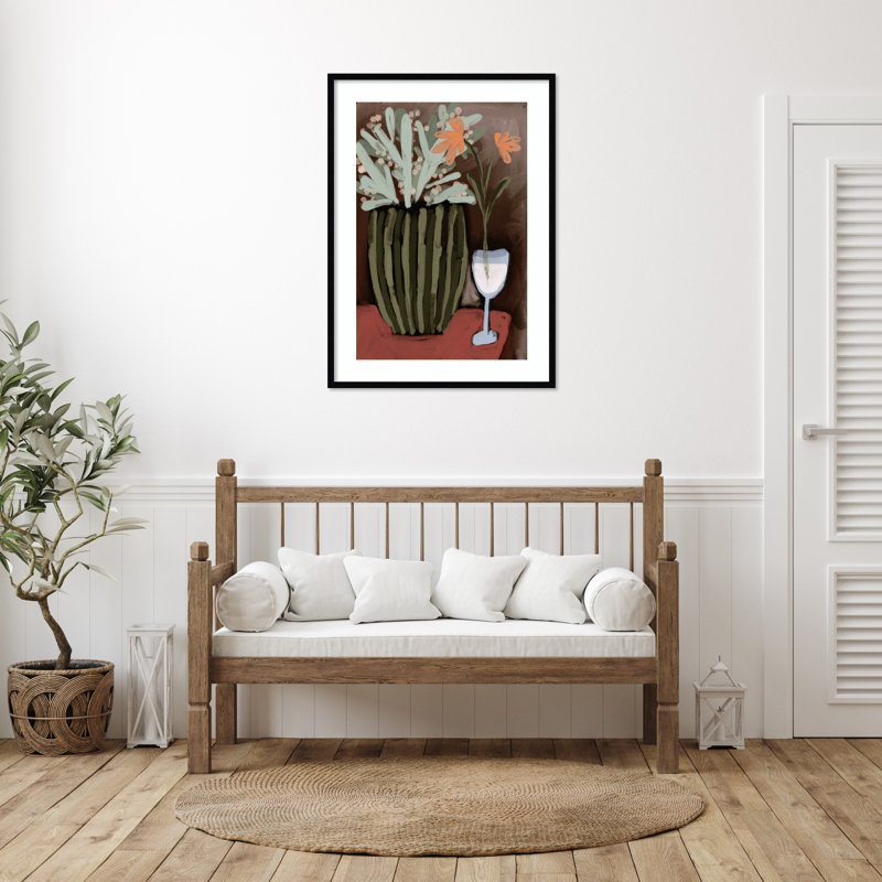 Lyn Floral Still Life No 4 by Treechild Wood Framed Wall Art Print, 41" H x 30" W, Black