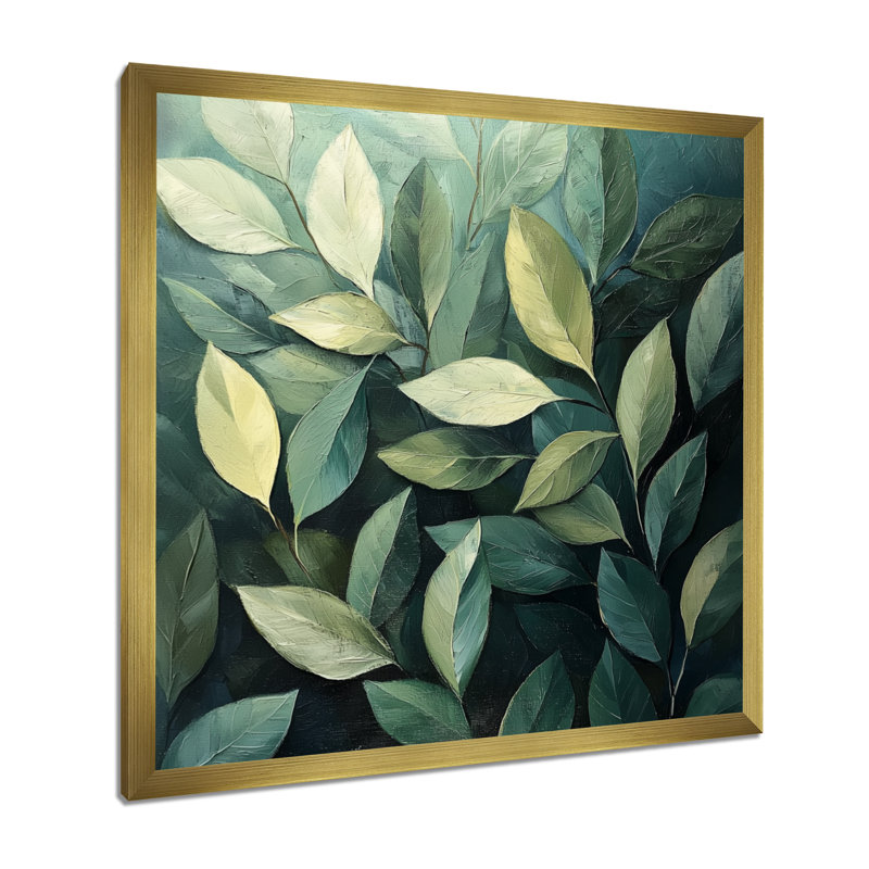 Olive vert feuilles feuillage collage I - feuilles, art mural, Reproduction encadrée d'une seule photo, H 16 po x l 16 po