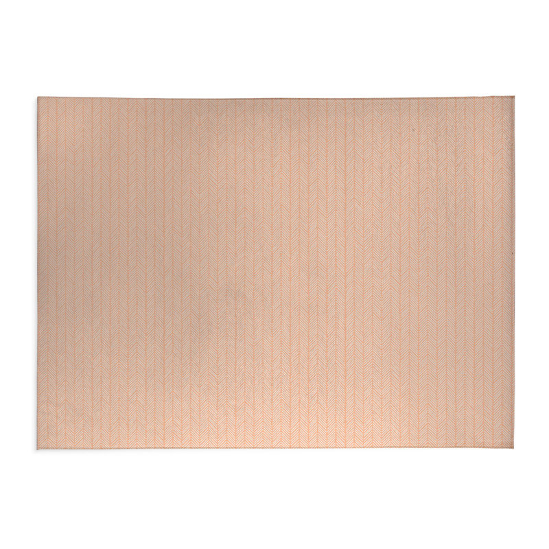 Chevron Stripe Kids Play Mat, Rectangle 3' x 5', Peach/Orange