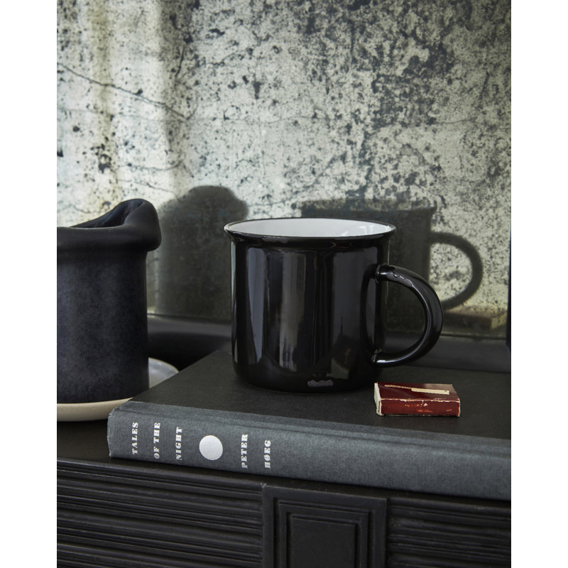 Greyscale Ceramic 16oz Coffee Mugs Set of 4