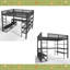 Grand lit mezzanine avec tablettes de rangement
