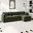 Modern Chenille Loveseat Sofa Couch With Ottoman-506217866-506217867