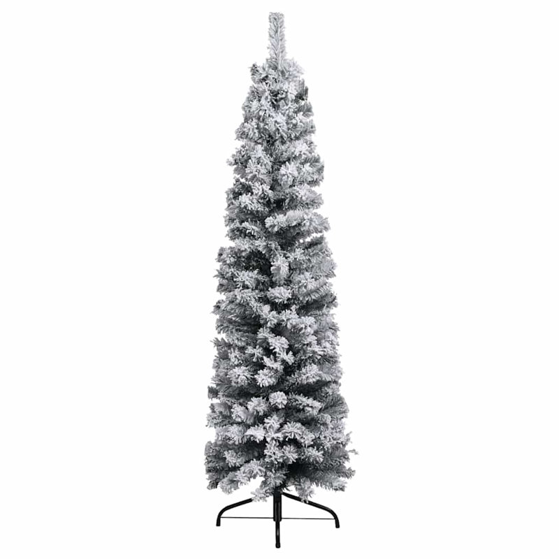 Arbre de Noël artificiel vert, blanc, PVC gris, acier, plastique multicolore, Vert / Blanc / Gris