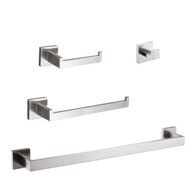 4 Quincaillerie de salle de bain en nickel brossé - moderne et élégante pour la salle de bain, la douche, l'armoire. Acier inoxydable, corrosion, rouille, égratignure. , Nickel facile à installer. Armoires de salle de bain tendance. Prévient