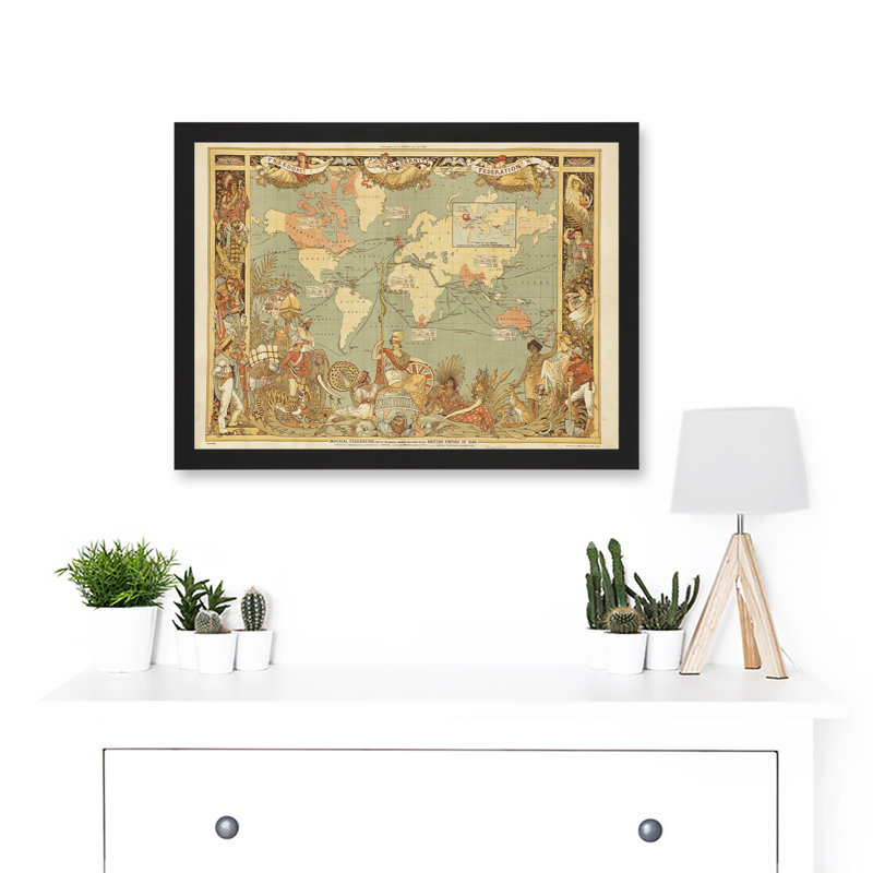 Vintage Maps British Imperial Empire 1886 - Single Picture Frame Print