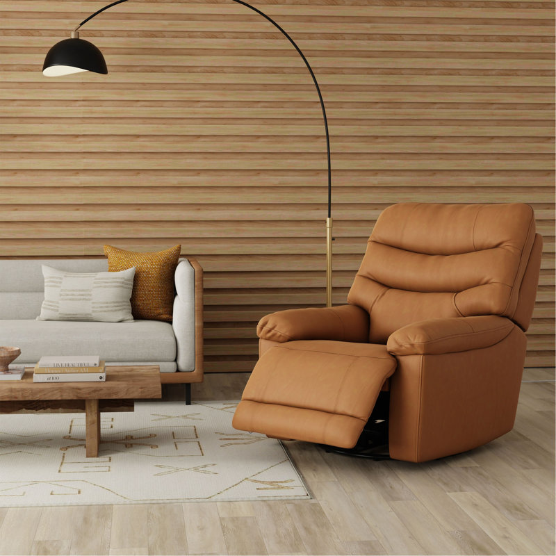 Fauteuil inclinable et pivotant avec repose-pieds manuel Global Home, Brun