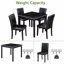 Ensemble de salle à manger en bois 5 pièces: table carrée et 4 chaises rembourrées, décoration en cristal-199258361-199258362