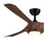 Ventilateur de plafond à DEL intégré 56 po avec pales ABS en grain de bois brun