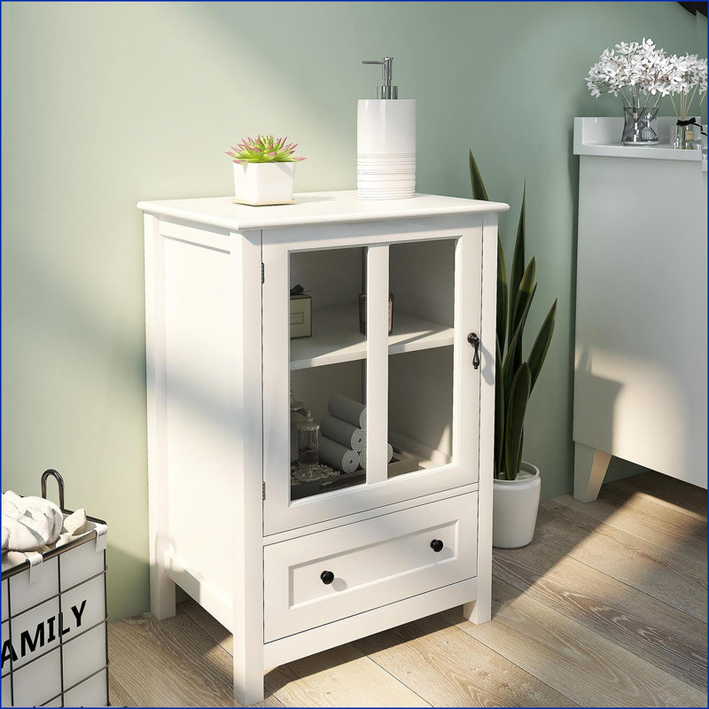 Retro Buffet Cabinet with Single Glass Door | Bell Handle | E1 MDF | UV Finish