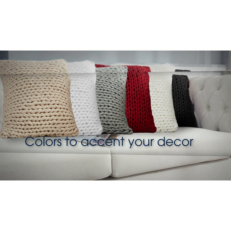 Gray Chunky Cable Knit Acrylic Throw Blanket - 50" x 60"