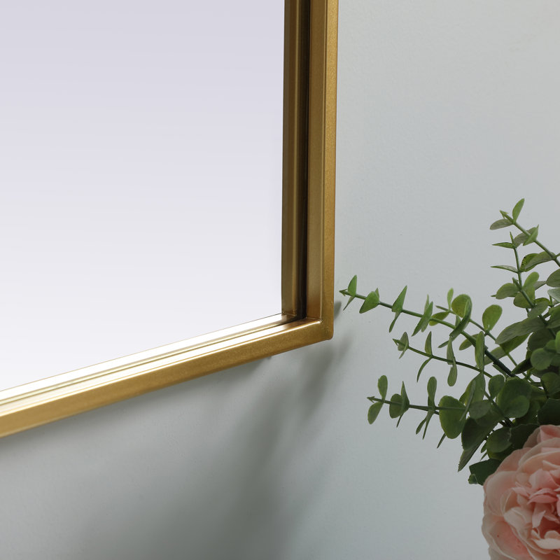 Sabine Metal Arch Wall Mirror, 42" x 33", Brass