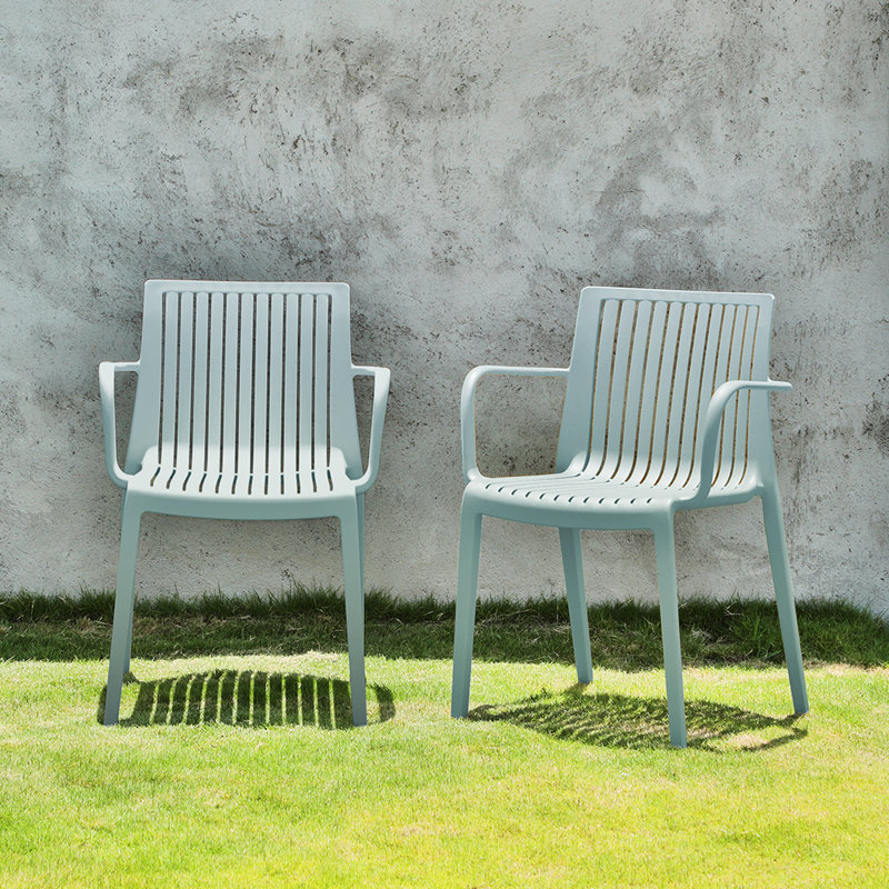 Outdoor Stacking Dining Armchair, Baby Blue