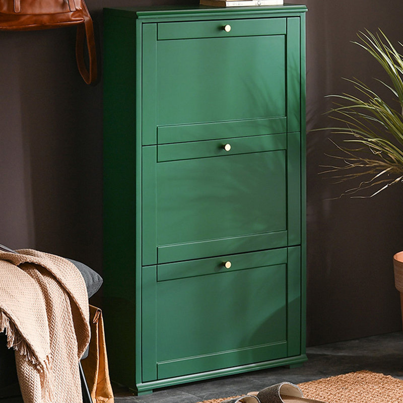 Green Solid wood Shoe Storage
