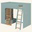 Lit mezzanine avec tablettes, lit mezzanine en bois avec échelle et tablettes de rangement-133671825-133671826