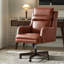 Chaise de bureau inclinable et pivotante en cuir véritable Heeg-379113578