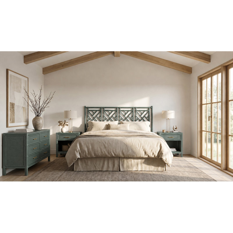 Chippendale Open-Frame Headboard, Evergreen, California King