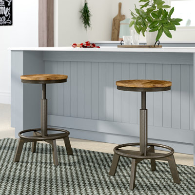 Port Morris Adjustable Height Counter Stool with Metal Frame