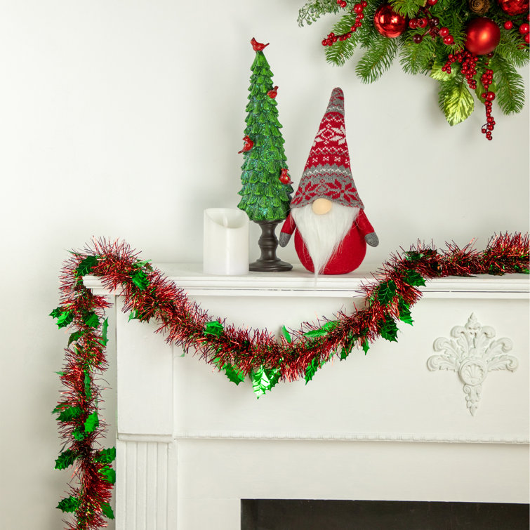 Holly Garland, Paper Garland, Christmas Decoration, Christmas Garland,  Holiday Decorations, Holly Leaves, 10 Feet Long 