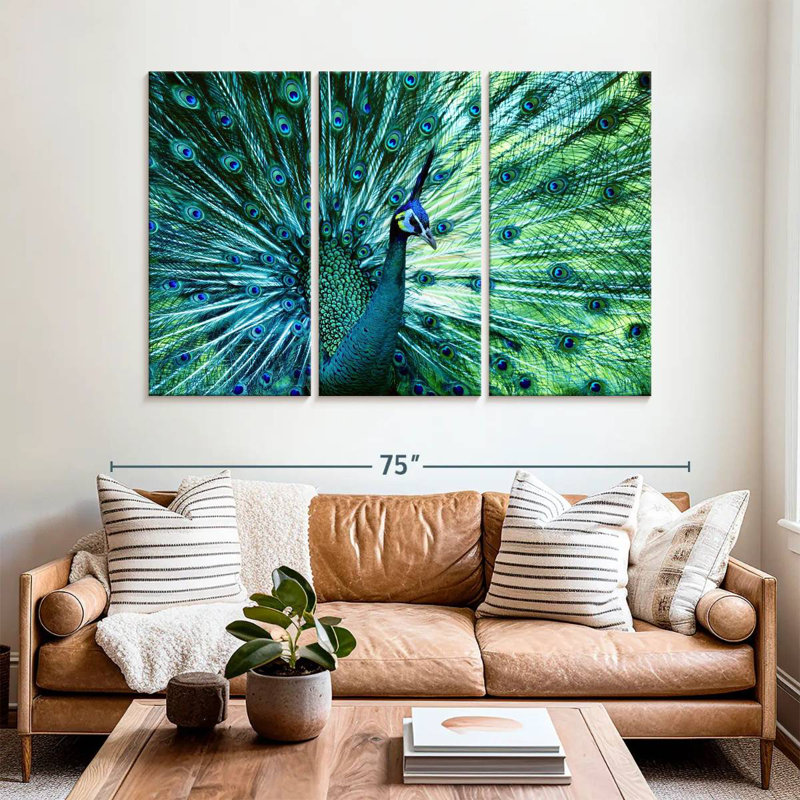 Elegant Peacock, 42" H x 65" W