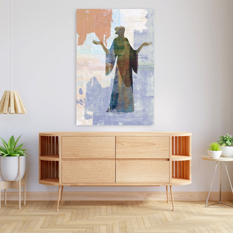 «Uplifted Spirit Art», art mural abstrait éthéré pacifique, H 48 po x l 32 po