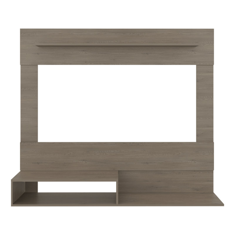 Meuble télé mural flottant Ebern Designs pour téléviseurs de 55 pouces avec étagères ouvertes et rangement multimédia