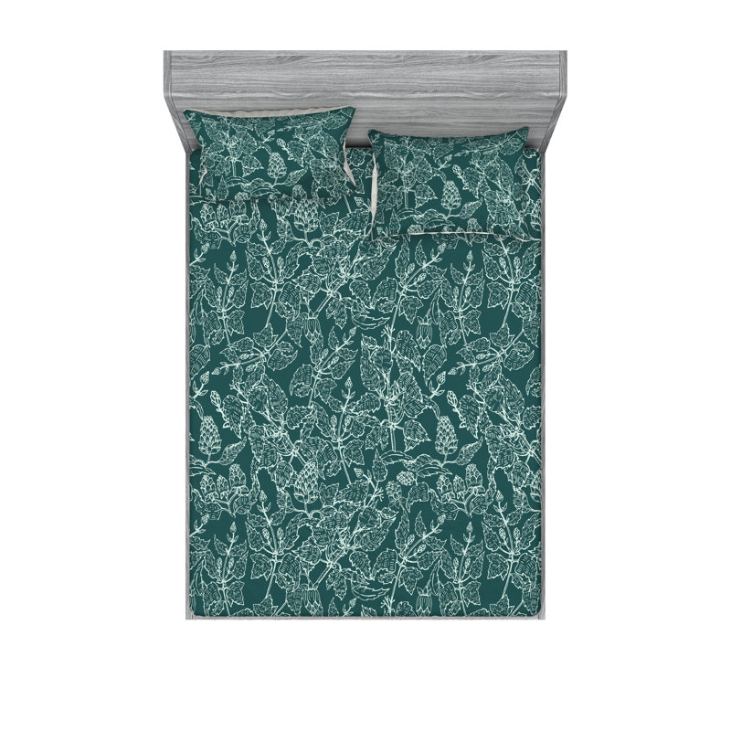 Drap-housse et taies décoratives 3 pièces Ambesonne, Ensemble de draps pour grand lit avec 2 taies d'or