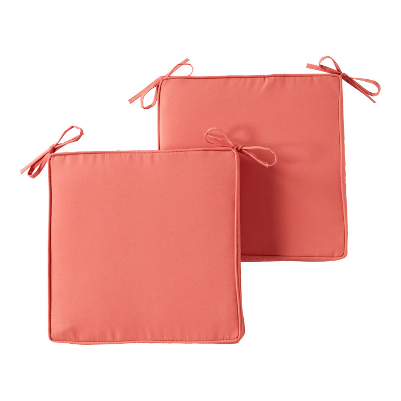 Sunbrella Outdoor Dining Chair Seat Pad, Coral